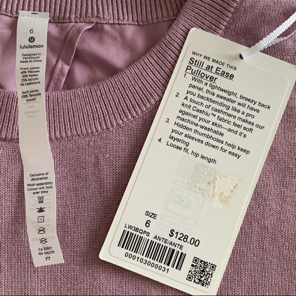 Lululemon Cashmere Open Back Pull Over Sweater New With Tags - Picture 13 of 14
